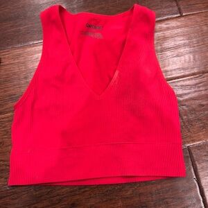 Garage Women's Bright Red V-Neck Crop Top